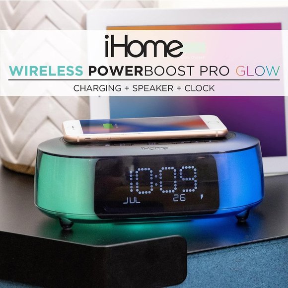 🔊iHome® Color Changing TimeBoost Glow Alarm Clock Wireless Charging USB Port 📱 - Picture 9 of 13